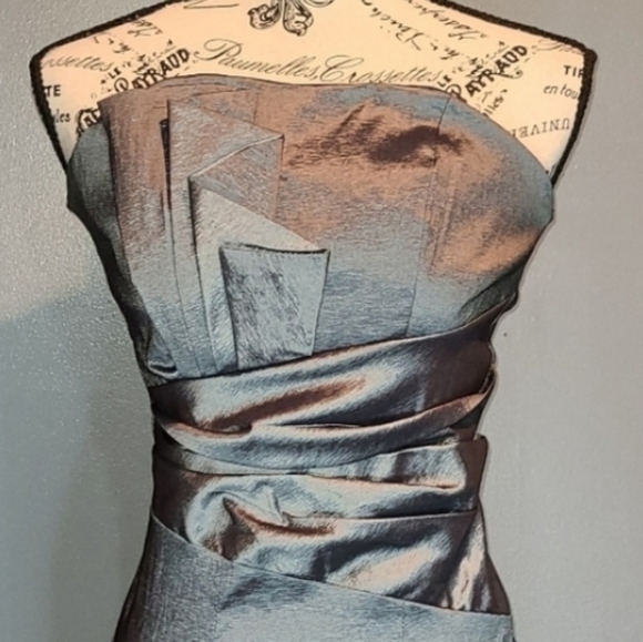 Neblon Pewtee Pleated Strapless Formal Prom Dress - Picture 2 of 2